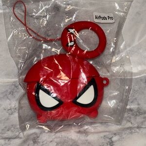 Silicone Red Spiderman AirPod case for AIRPOD PRO with keychain